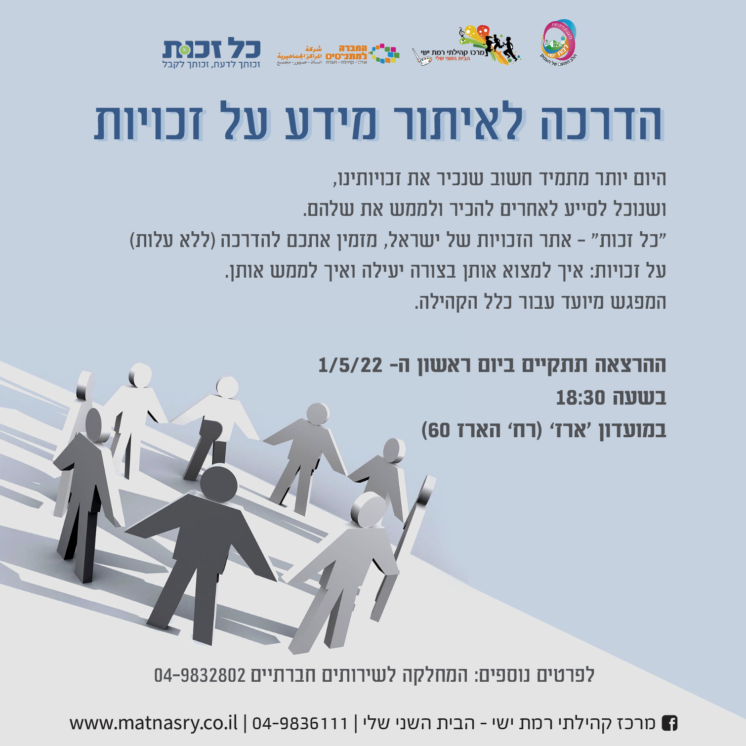 הדרכה על איתור מידע על זכויות