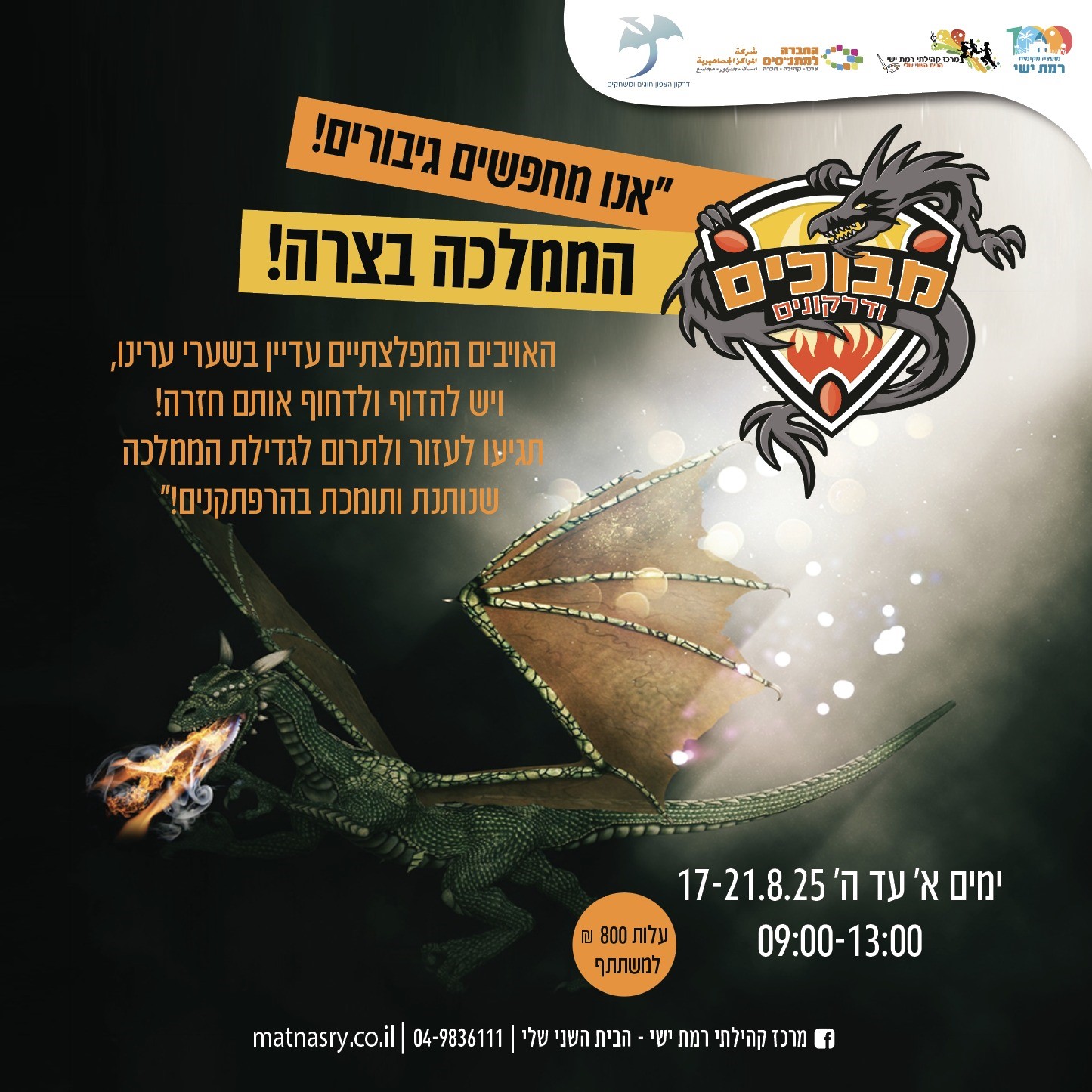פעילות קיץ 2025  - מבוכים ודרקונים
